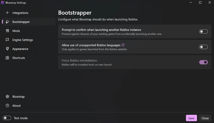 Mods Menu
